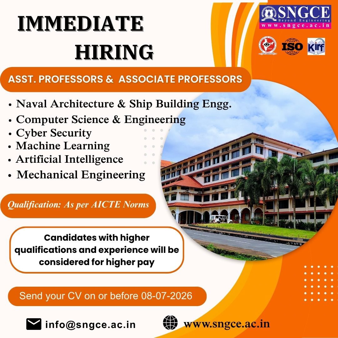 Immediate Hiring Of Assistant & Associate Professors